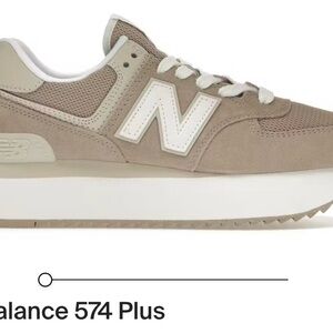 New Balance 574 Plus in Brown and White